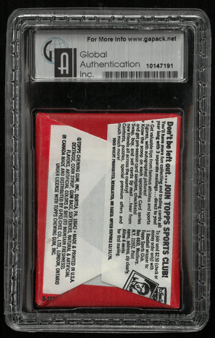 1976 Unopened Topps Baseball Wax Pack GAI 8.5 