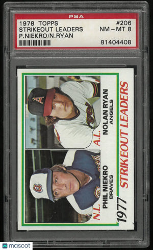 1978 Topps Strikeout Leaders  P. Niekro N. Ryan PSA 8 