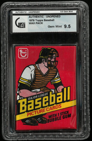 1978 Unopened Topps Baseball Wax Pack GAI 9.5 