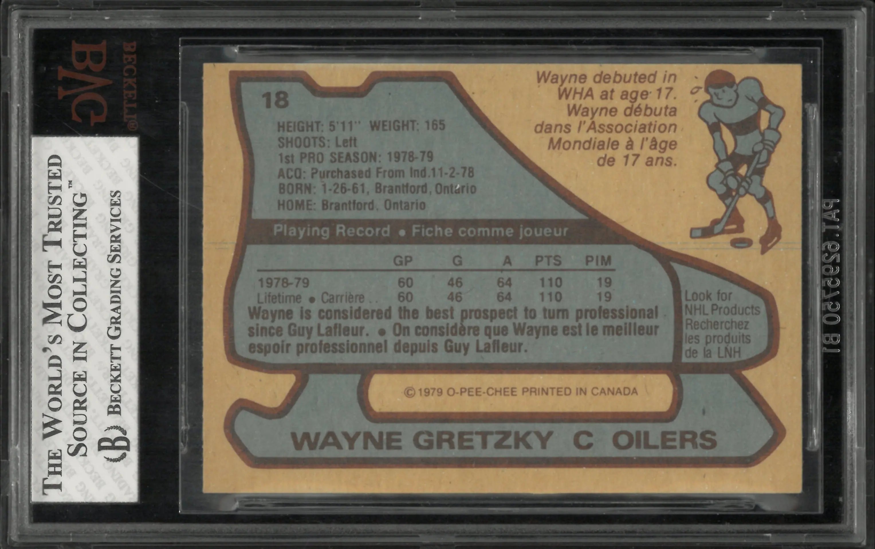 1979-80 O-Pee-Chee OPC Hockey Wayne Gretzky RC Rookie #18 BVG 6.5 