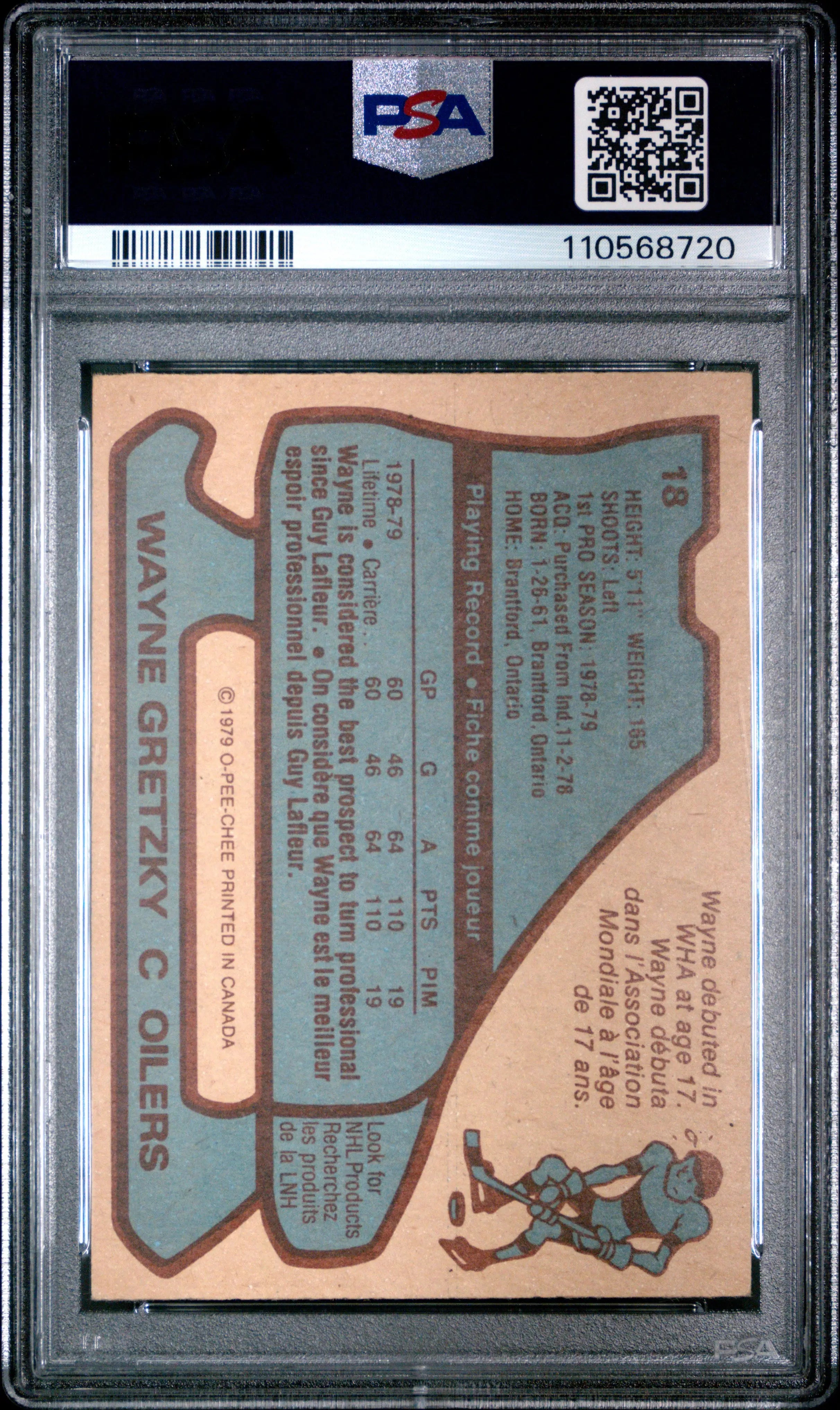 1979 O-Pee-Chee Hockey Wayne Gretzky RC Rookie #18 PSA 4.5 