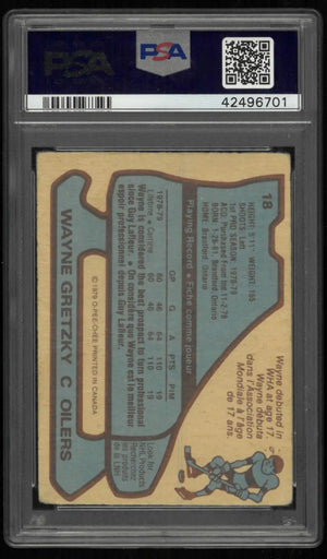 1979 O-Pee-Chee OPC Hockey Rookie Wayne Gretzky RC PSA 1 