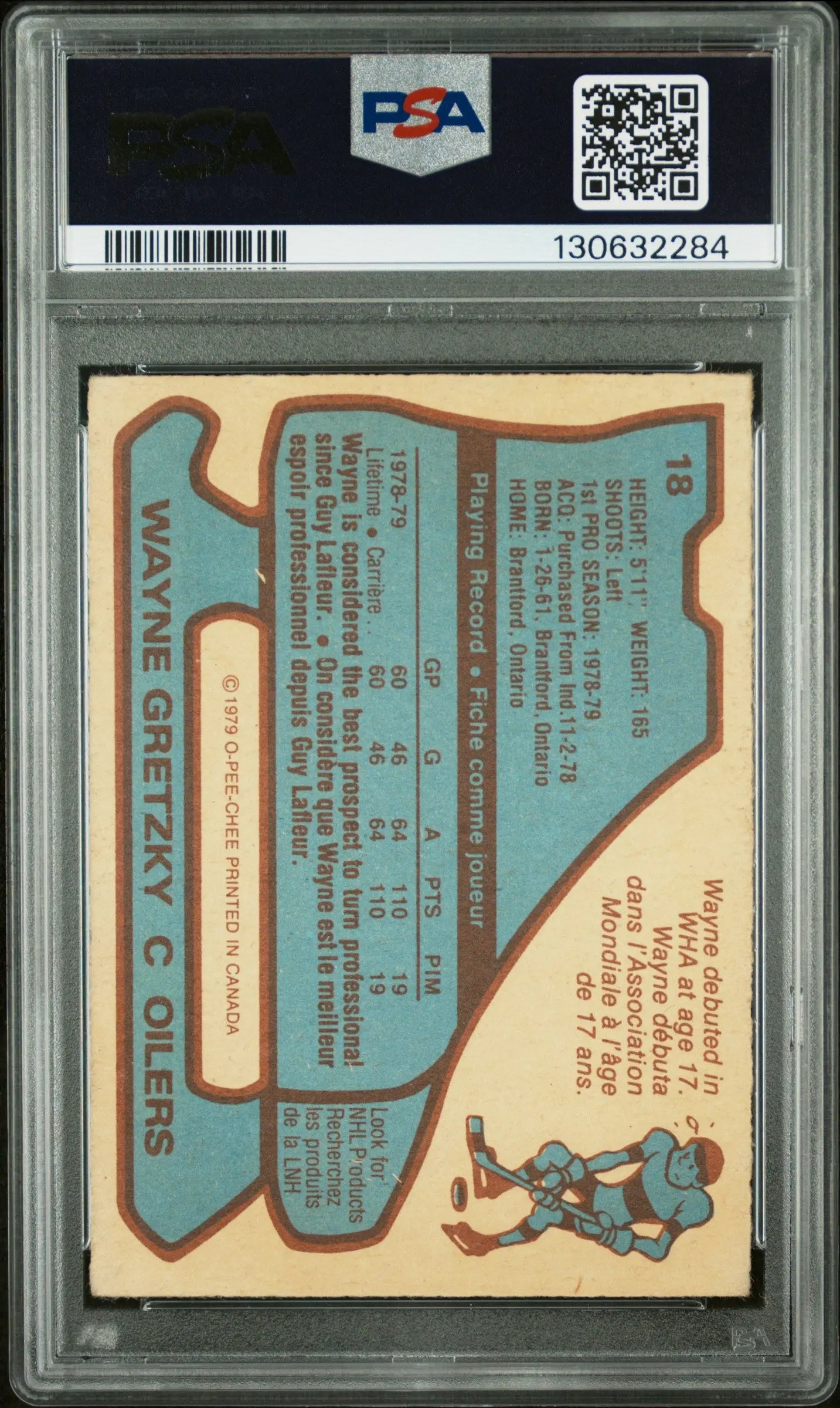 1979 O-Pee-Chee OPC Hockey Wayne Gretzky PSA 2.5 