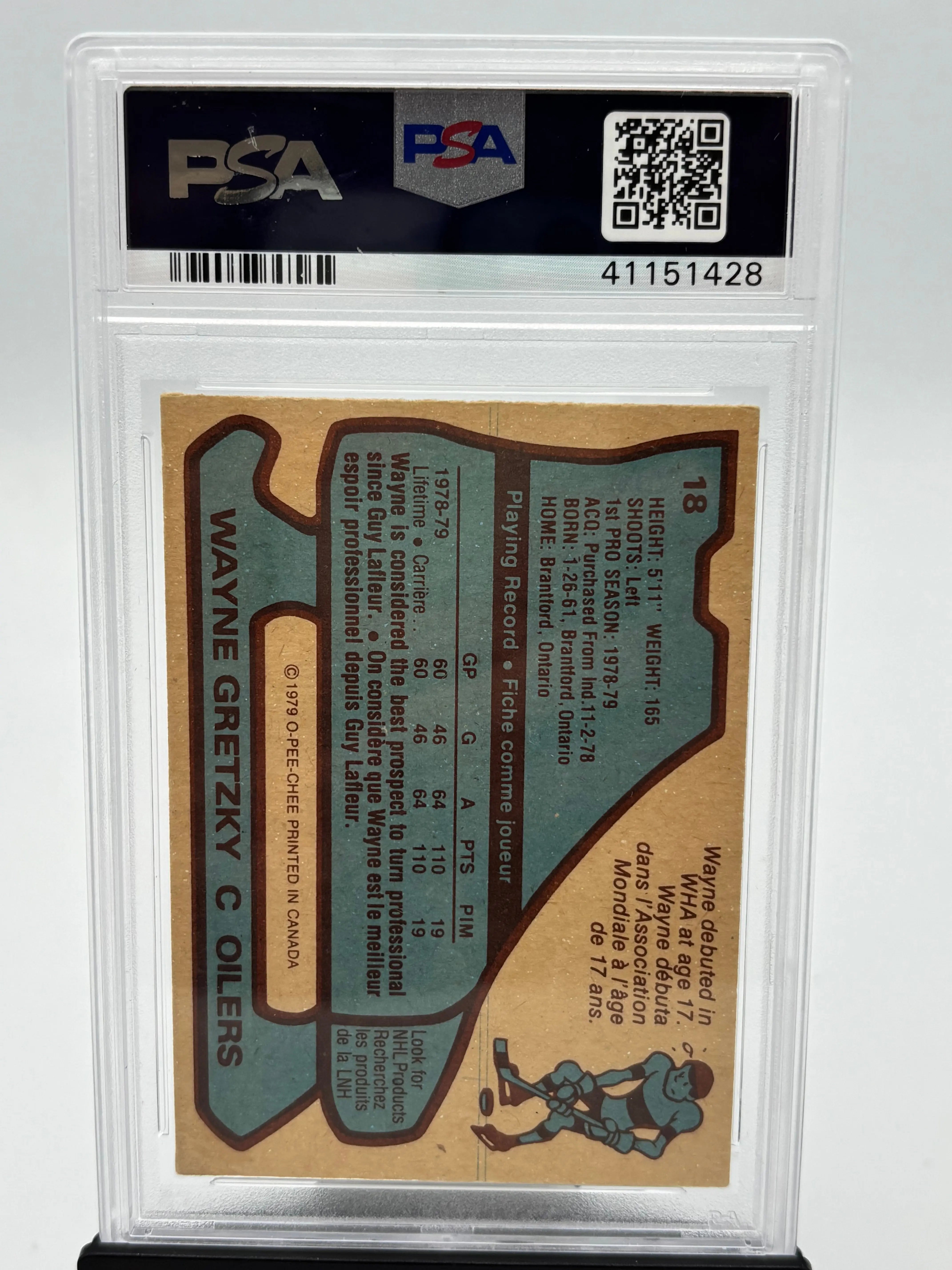1979 O-Pee-Chee Rookie Wayne Gretzky RC PSA 4 