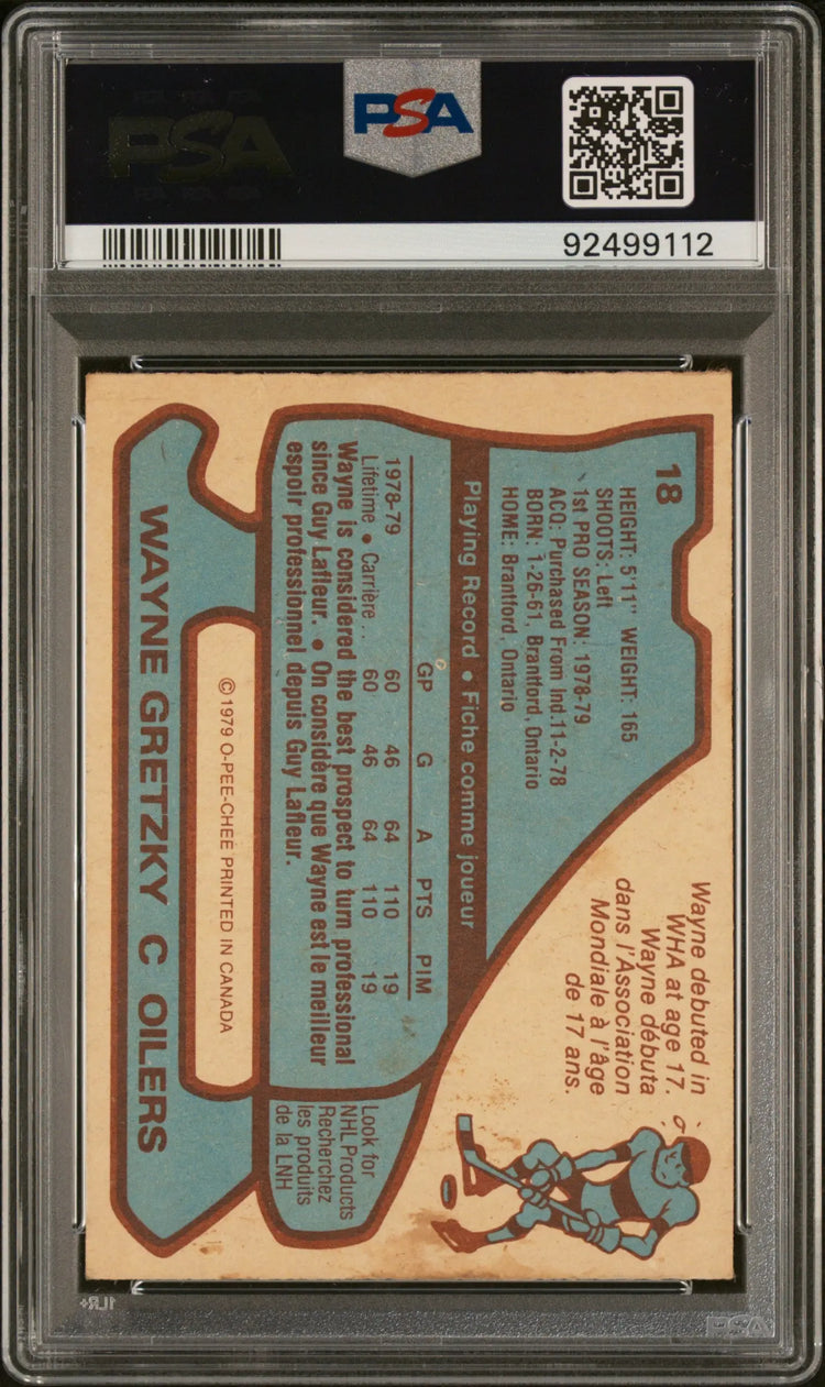 1979 O-Pee-Chee Rookie Wayne Gretzky RC PSA 4 