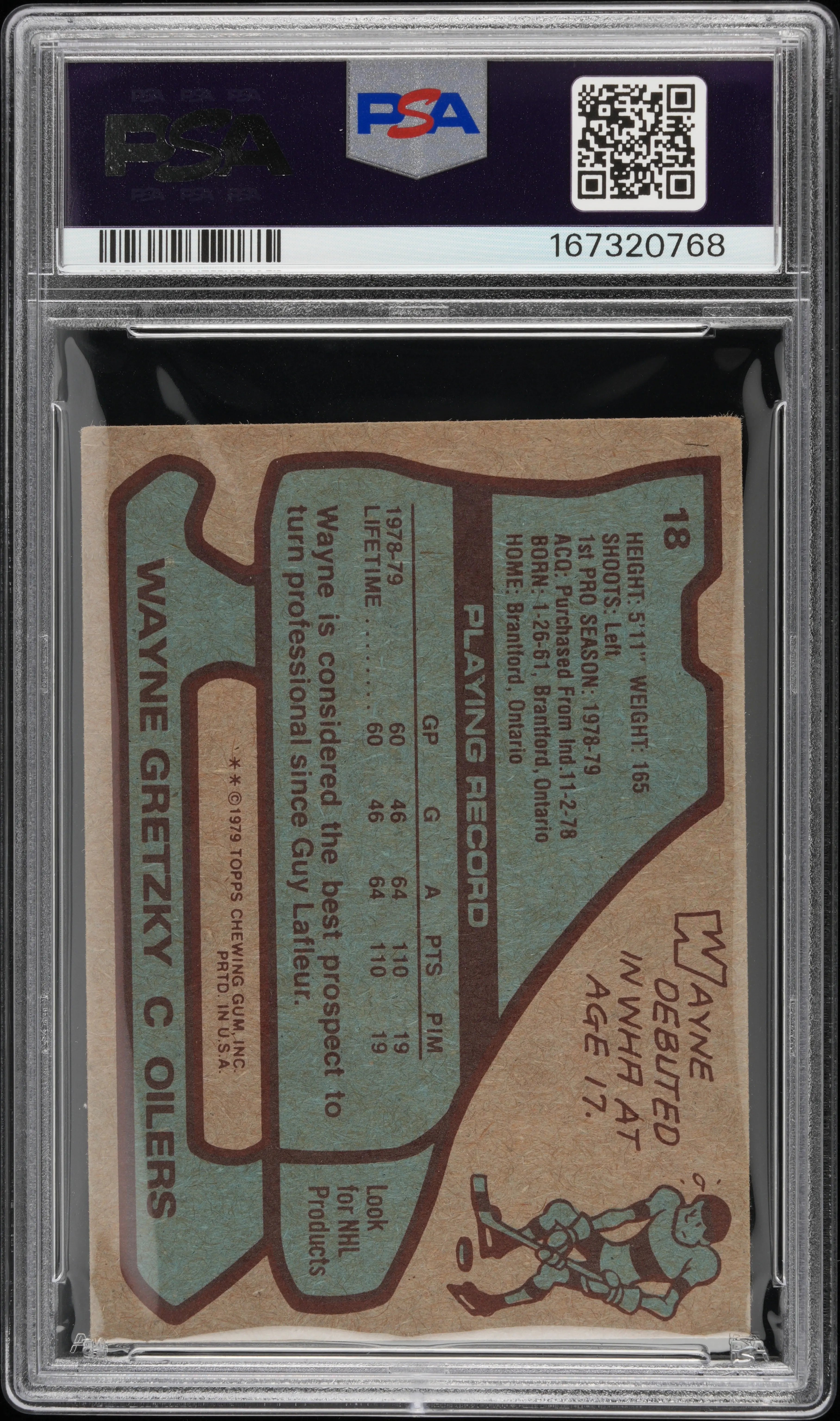 1979 Topps Rookie Autograph Wayne Gretzky Auto RC PSA Authentic 