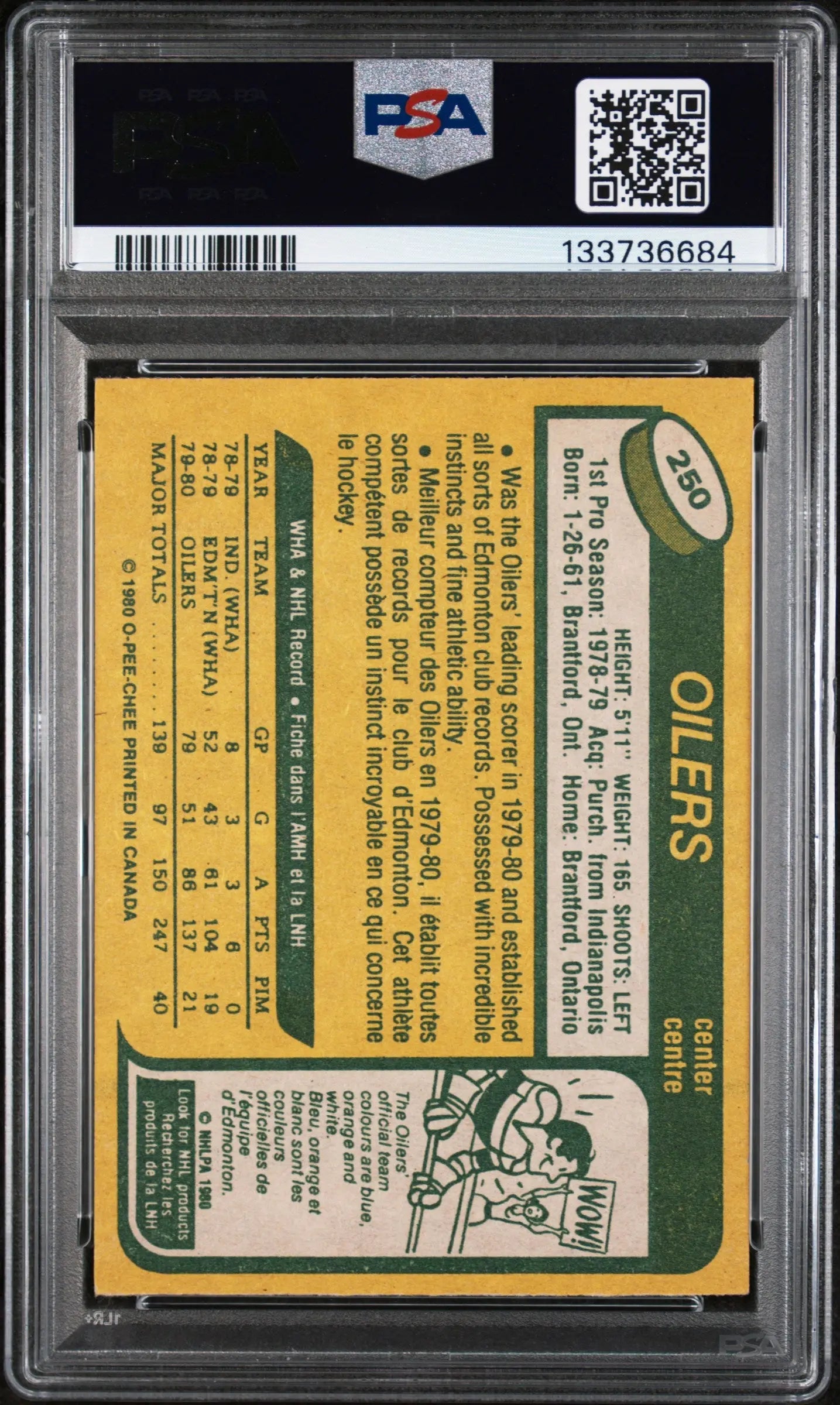 1980 O-Pee-Chee Wayne Gretzky #250 PSA 6 