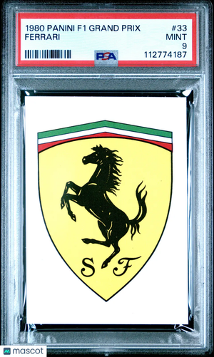 1980 Panini F1 Grand Prix Ferrari Logo #33 PSA 9 