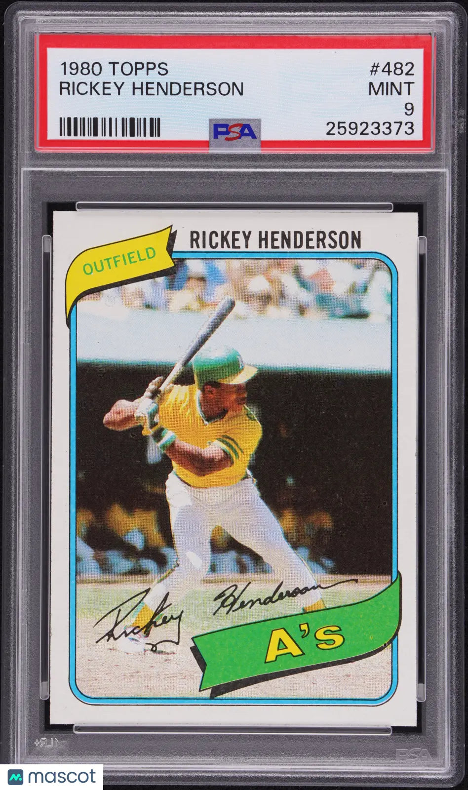 1980 Topps Baseball Rickey Henderson RC Rookie #482 PSA 9 