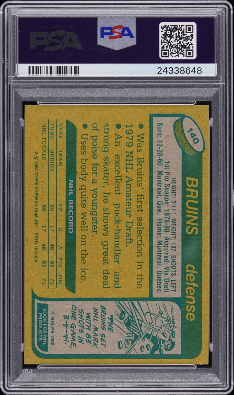 1980 Topps Ray Bourque #140 PSA 10 