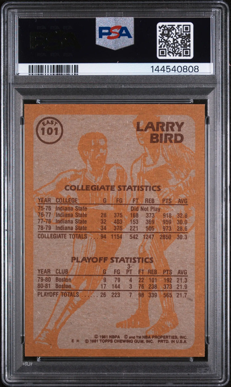 1981 Topps Basketball East Larry Bird #101 PSA 7 