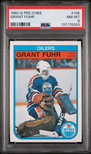 1982 O-Pee-Chee OPC Vintage Hockey Rookie Grant Fuhr RC PSA 8 