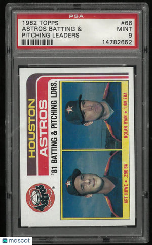 1982 Topps Astros Batting &  Pitching Leaders PSA 9 