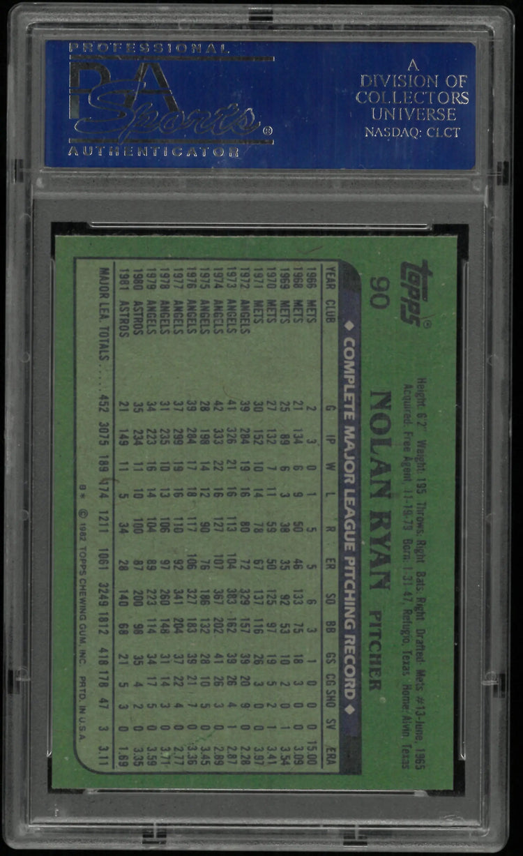 1982 Topps Nolan Ryan PSA 9 