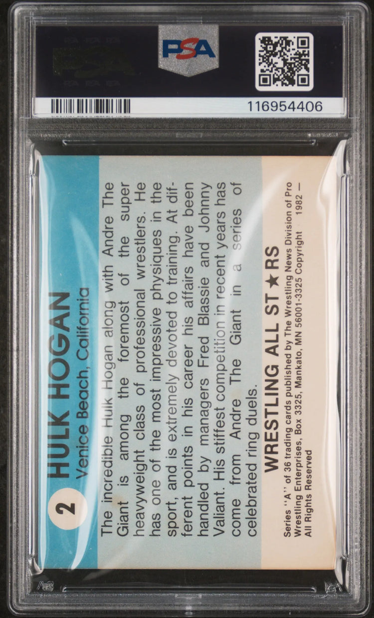 1982 Wrestling All-Stars Series A Hulk Hogan RC Rookie #2 PSA 4 