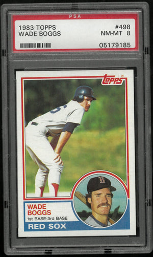 1983 Topps Baseball Wade Boggs #498 PSA 8 Red Sox 