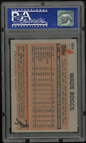1983 Topps Baseball Wade Boggs #498 PSA 8 Red Sox 