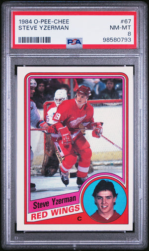 1984 O-Pee-Chee OPC Hockey Steve Yzerman PSA 8 
