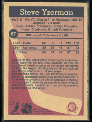 1984 O-Pee-Chee Rookie Steve Yzerman RC 