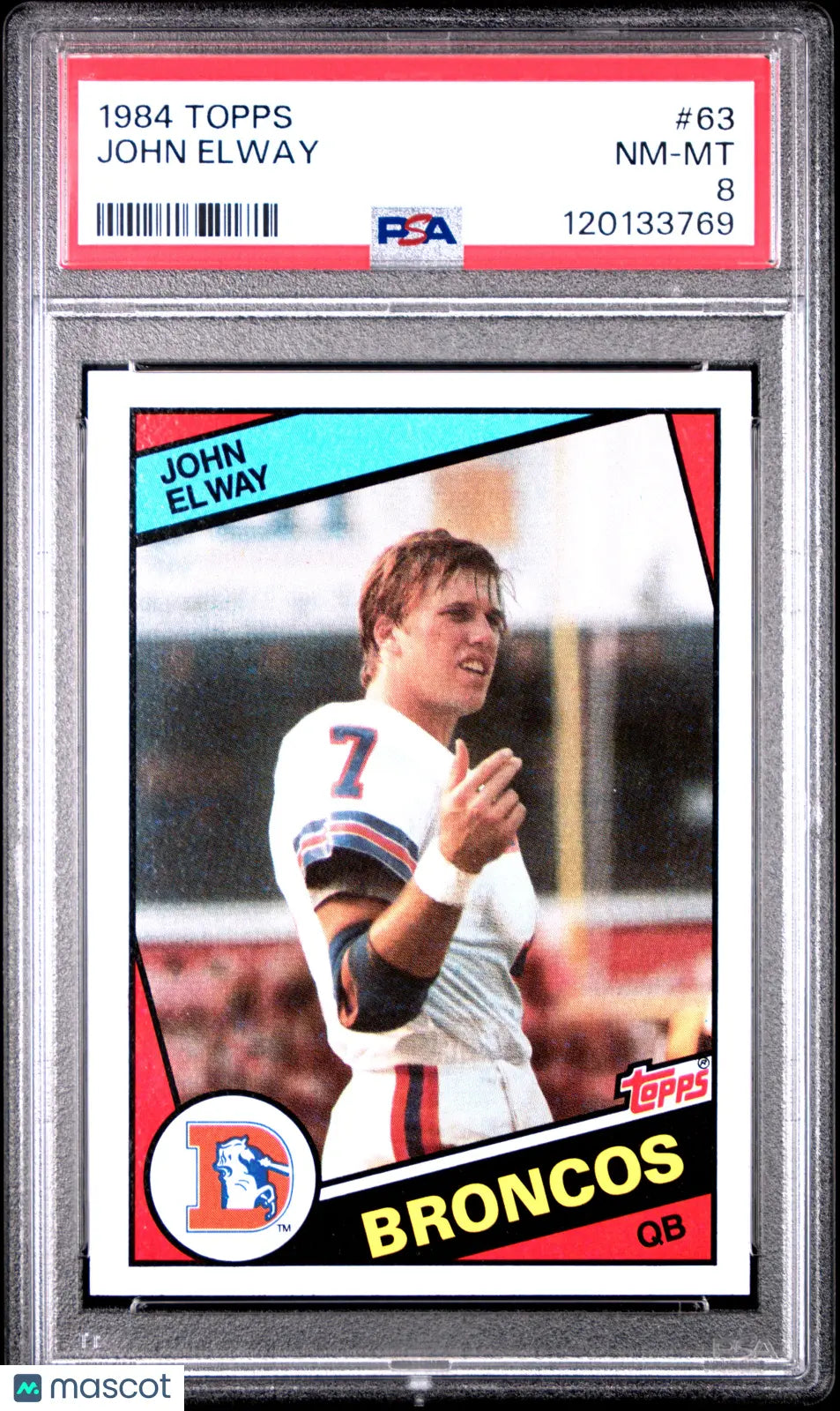 1984 Topps Football John Elway RC Rookie #63 PSA 8 Broncos 