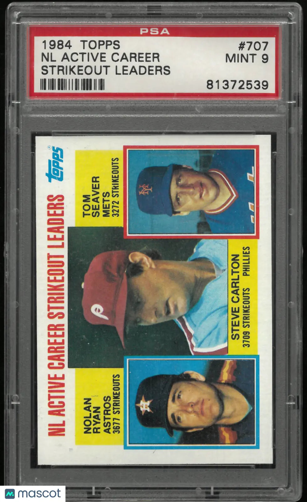 1984 Topps NL Active Career Strikeout Leaders PSA 9 