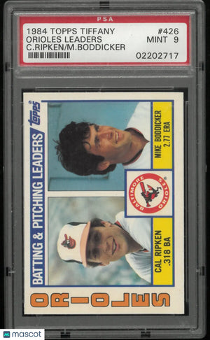 1984 Topps Tiffany Orioles Batting & Pitching Leaders PSA 9 