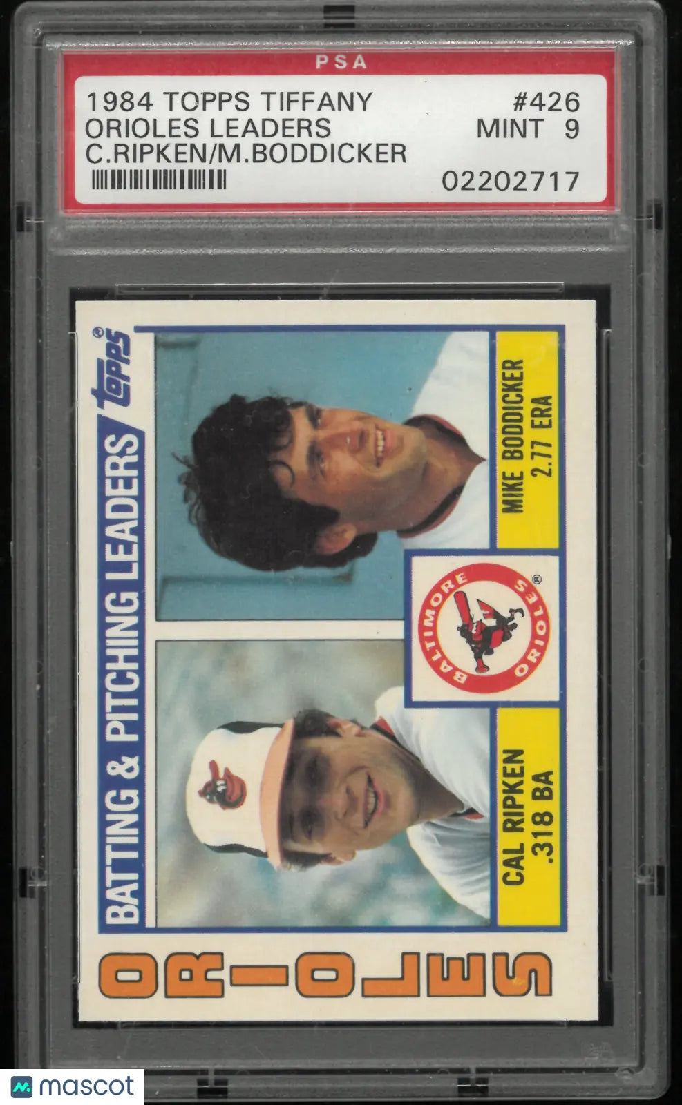 1984 Topps Tiffany Orioles Batting & Pitching Leaders PSA 9 