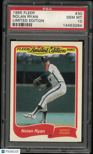 1985 Fleer Baseball Limited Edition Nolan Ryan  PSA 10 
