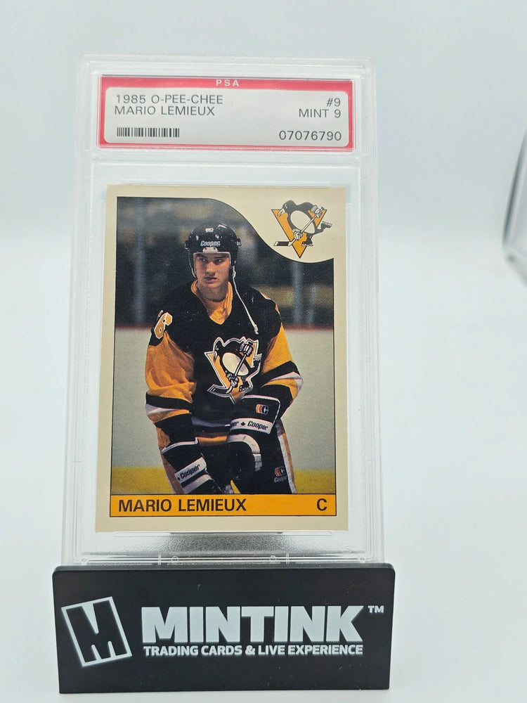 1985 O-Pee-Chee Hockey Mario Lemieux RC Rookie #9 PSA 9 