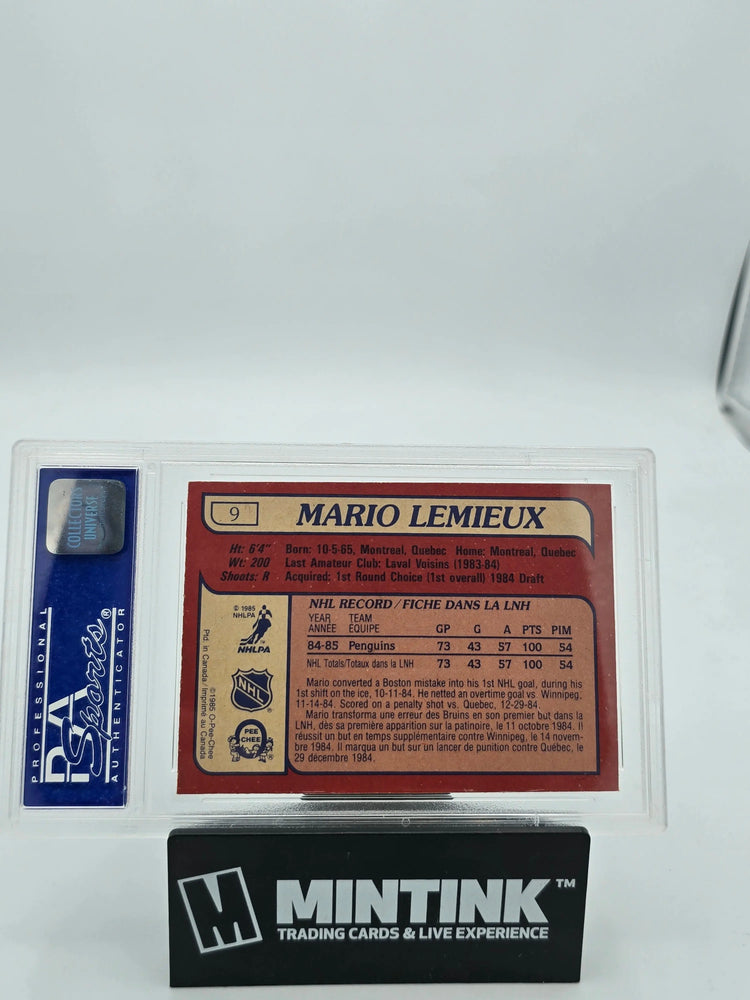 1985 O-Pee-Chee Hockey Mario Lemieux RC Rookie #9 PSA 9 