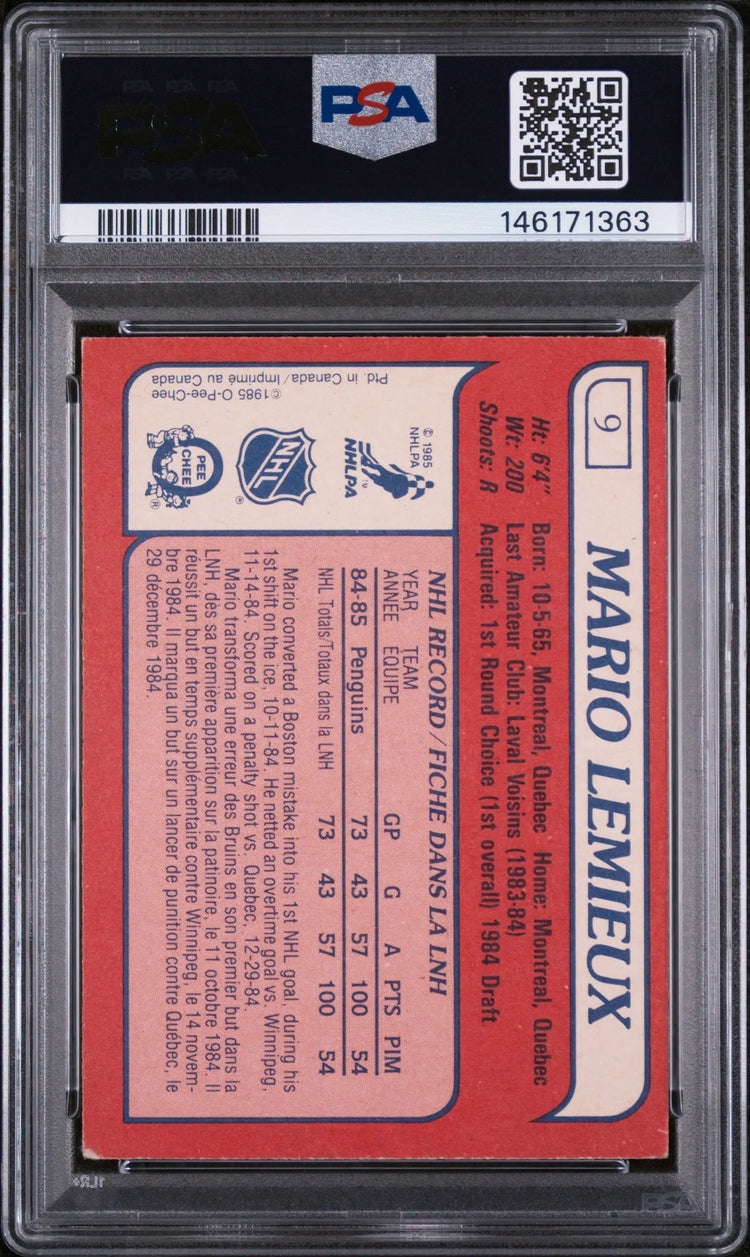 1985 O-Pee-Chee OPC Hockey Mario Lemieux PSA 3 