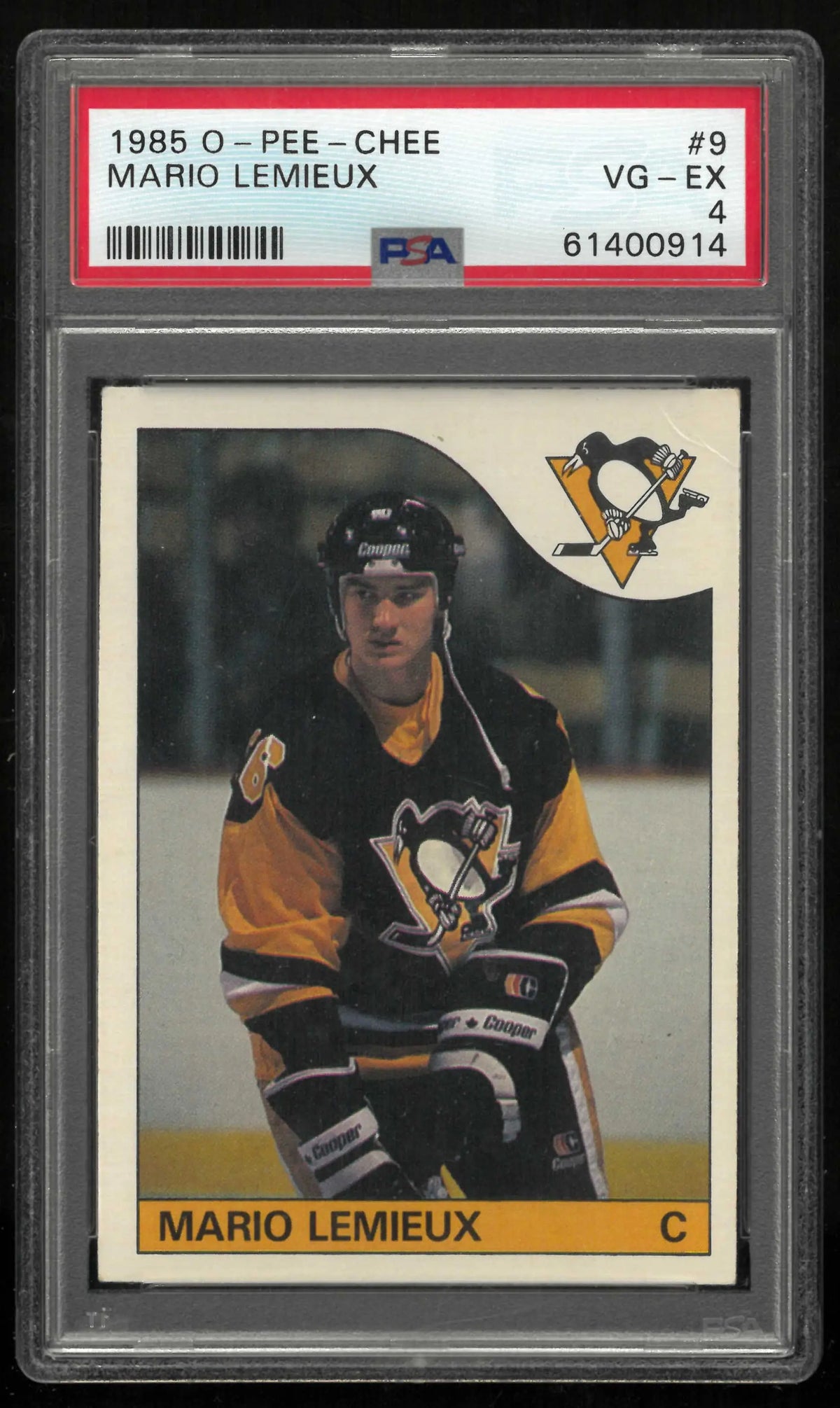1985 O-Pee-Chee OPC Hockey Rookie Mario Lemieux RC PSA 4 