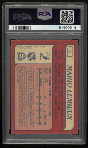 1985 O-Pee-Chee OPC Hockey Rookie Mario Lemieux RC PSA 4 