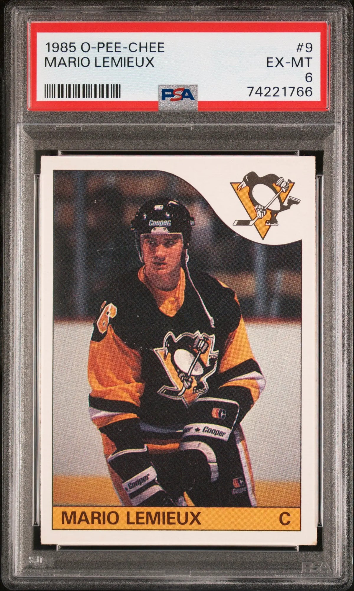 1985 O-Pee-Chee OPC Hockey Rookie Mario Lemieux RC PSA 6 