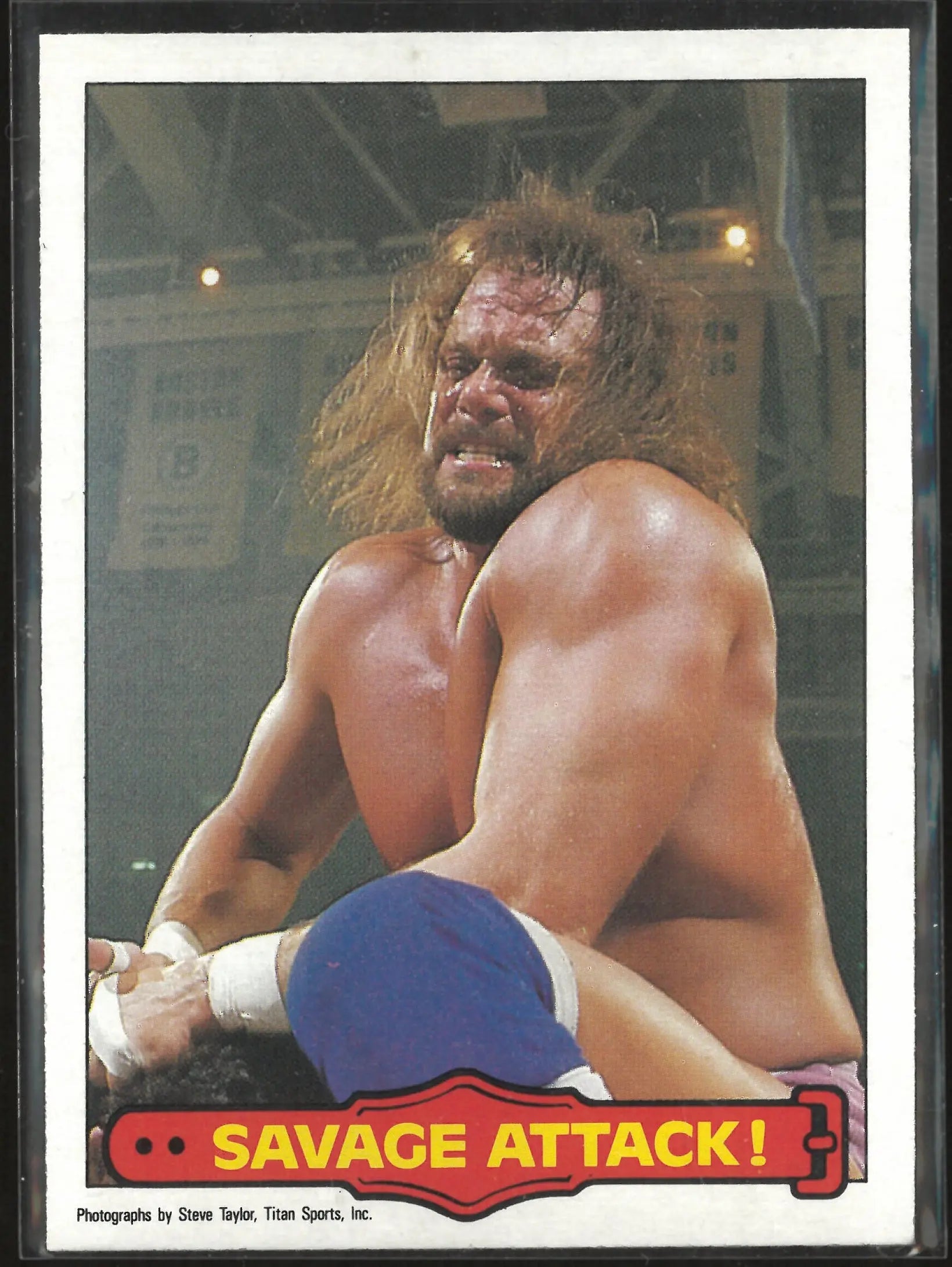 1985 O-Pee-Chee Ringside Action Savage Attack 