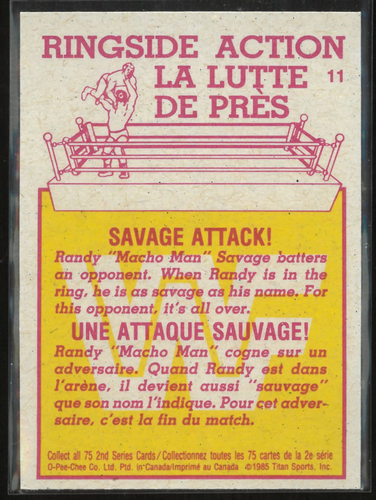 1985 O-Pee-Chee Ringside Action Savage Attack 