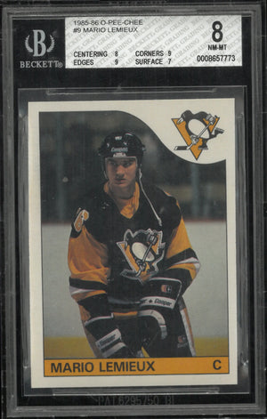1985 O-Pee-Chee Rookie Mario Lemieux RC BGS 8 