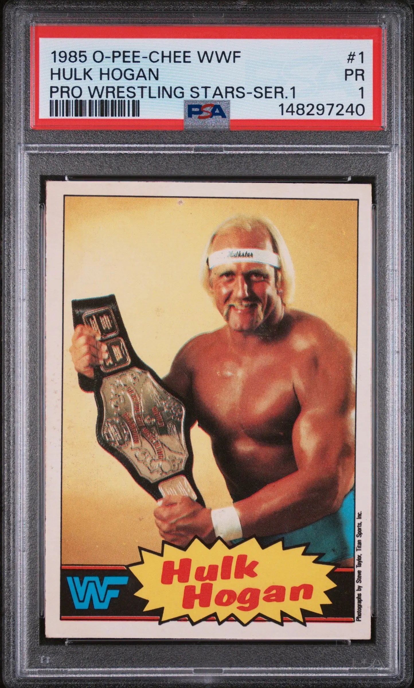 1985 O-Pee-Chee WWF Pro Wrestling Stars-Series 1 Hulk Hogan PSA 1 
