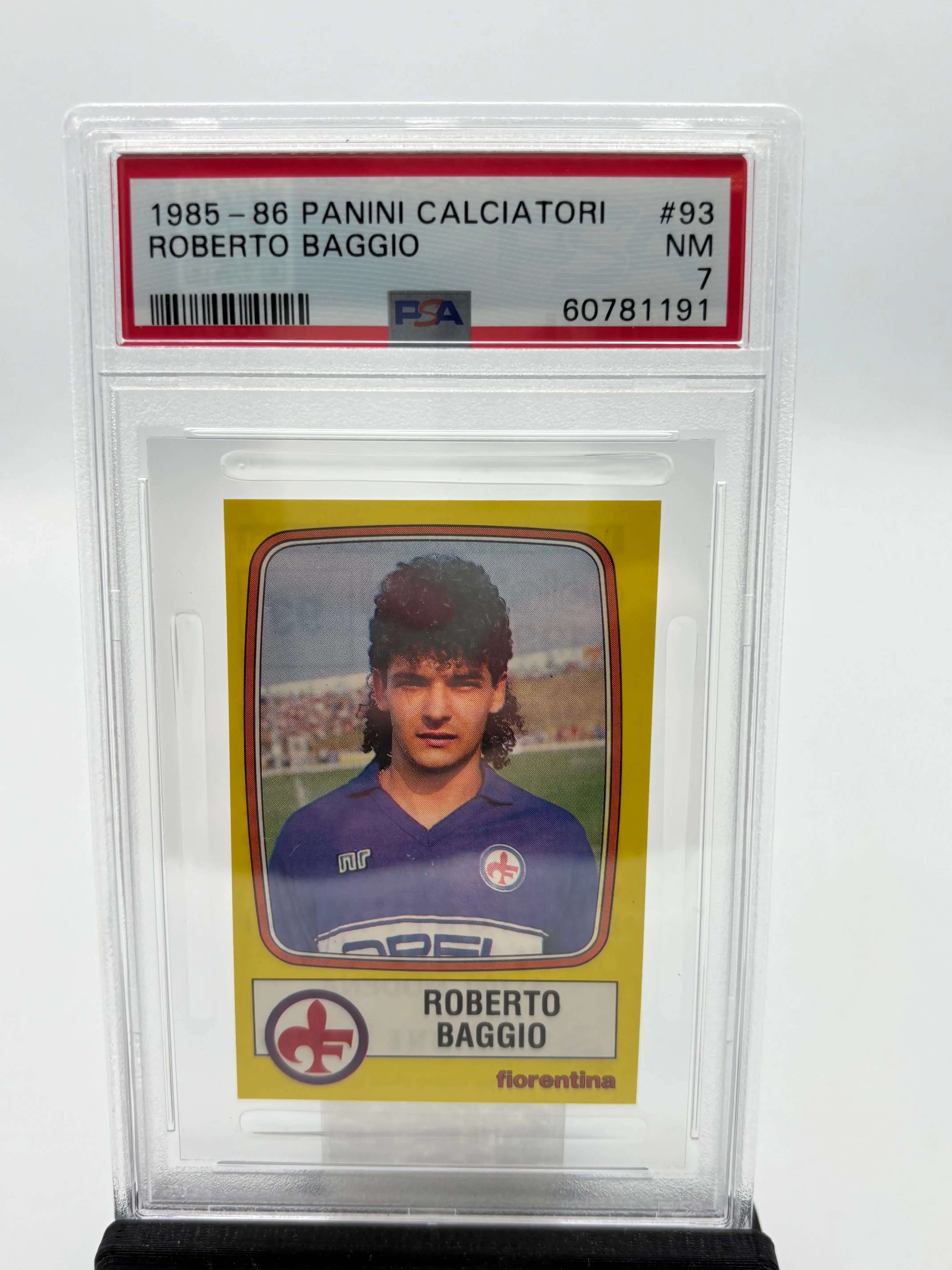 1985 Panini Calciatori Roberto Baggio PSA 7 