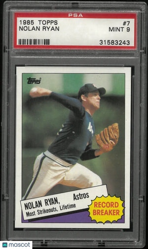 1985 Topps Baseball Nolan Ryan #7 PSA 9 