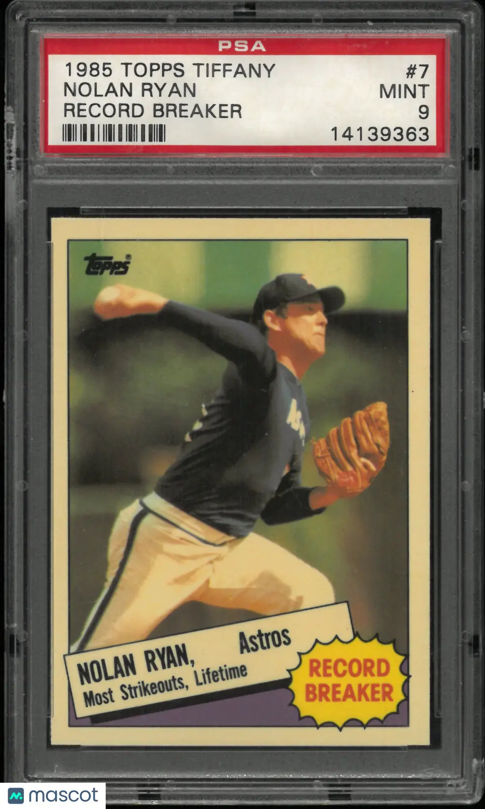 1985 Topps Tiffany Nolan Ryan PSA 9 