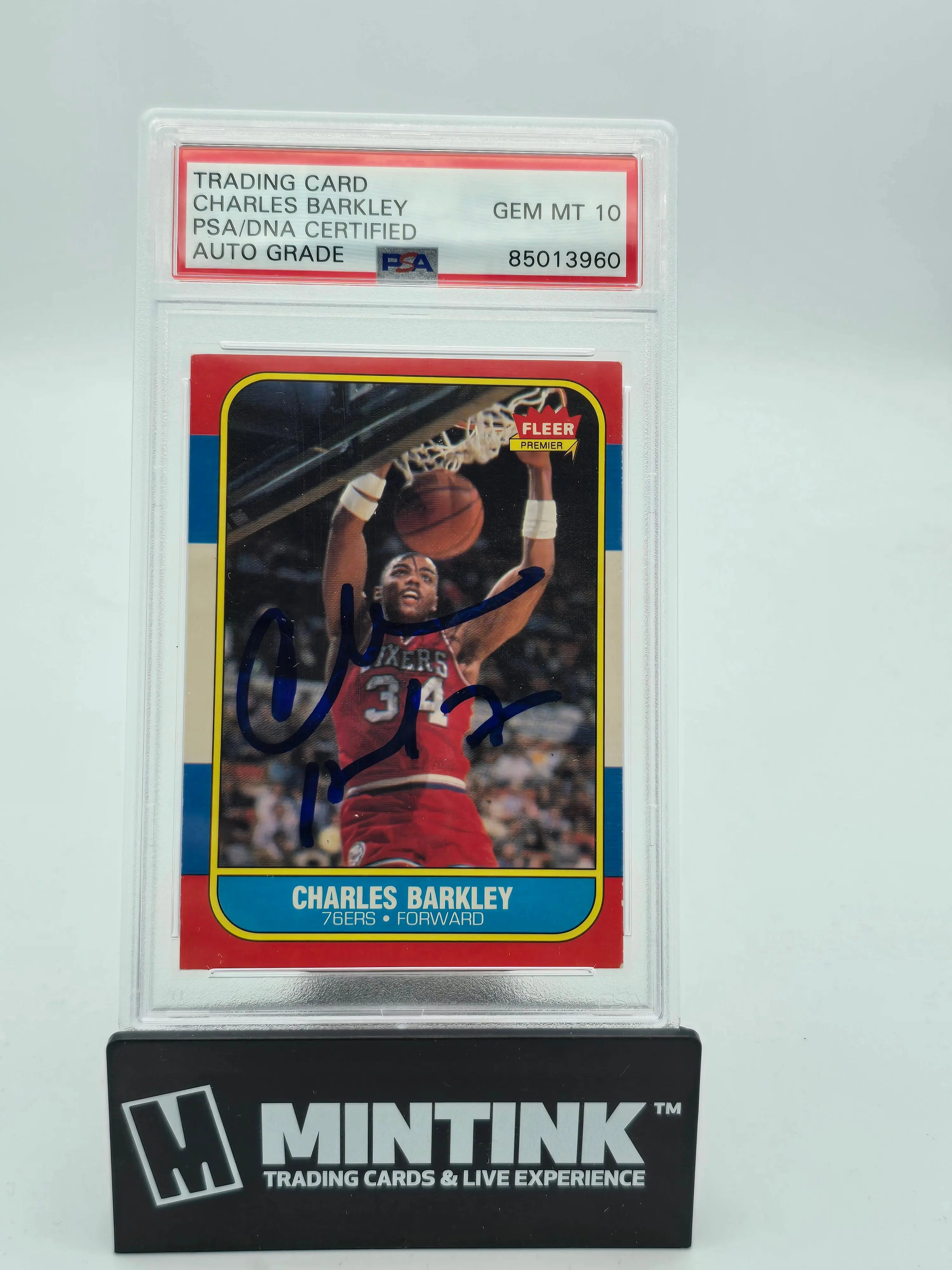1986-87 Fleer Basketball Charles Barkley Auto PSA/DNA Certified PSA 10 