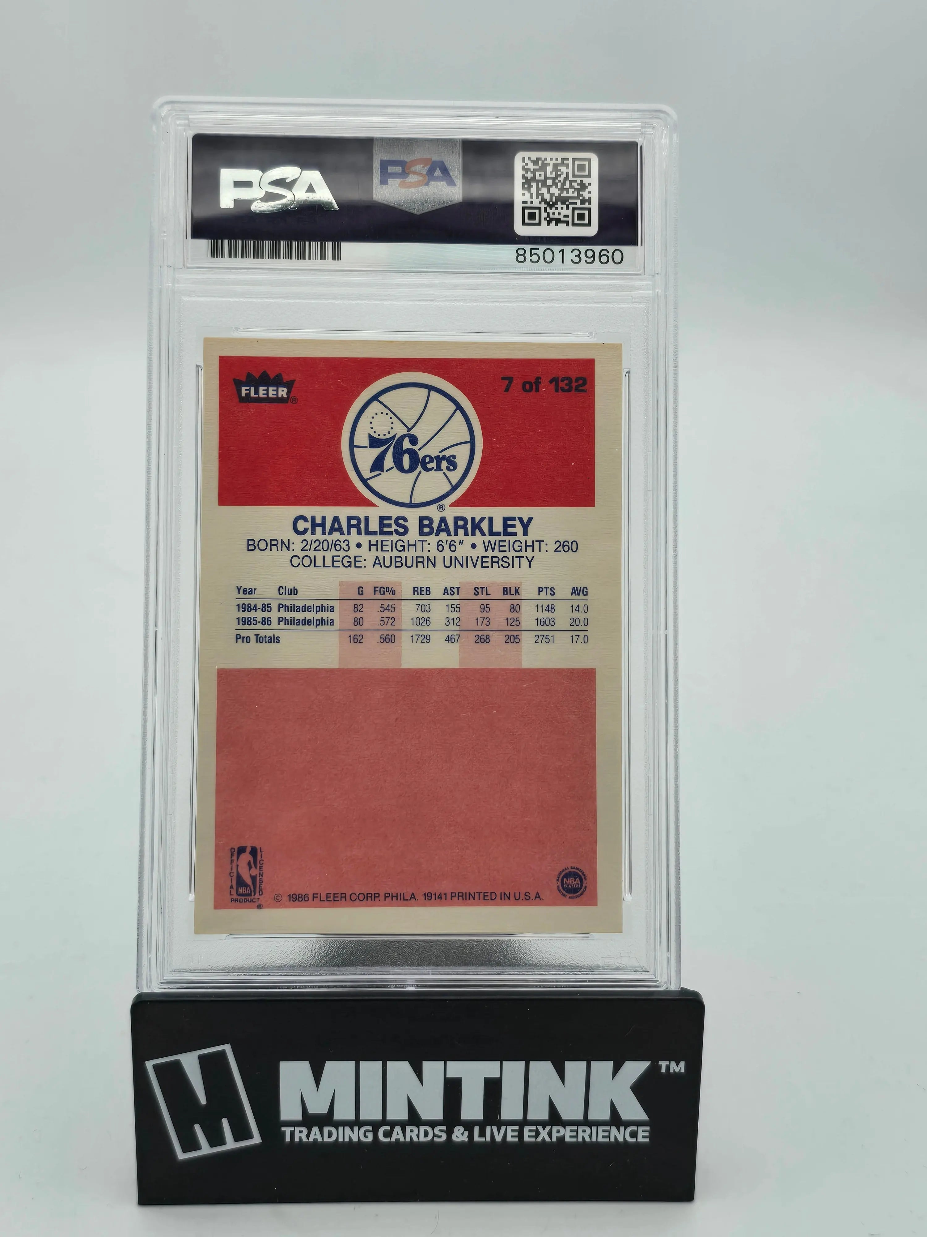1986-87 Fleer Basketball Charles Barkley Auto PSA/DNA Certified PSA 10 