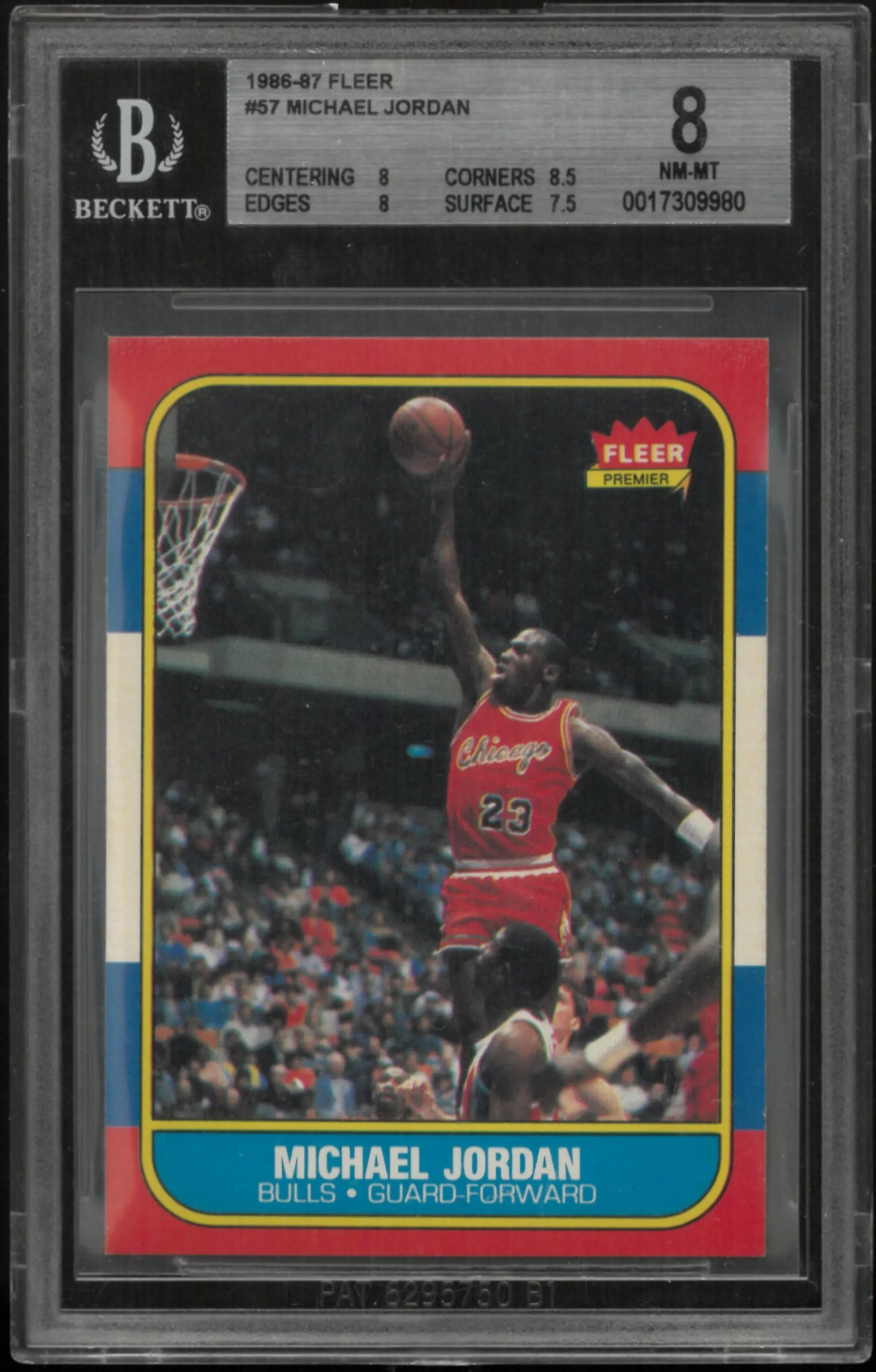 1986-87 Fleer Basketball Michael "GOAT" Jordan RC Rookie BGS 8 #57 