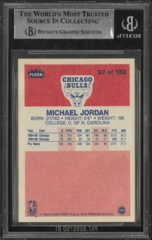 1986-87 Fleer Basketball Michael "GOAT" Jordan RC Rookie BGS 8 #57 