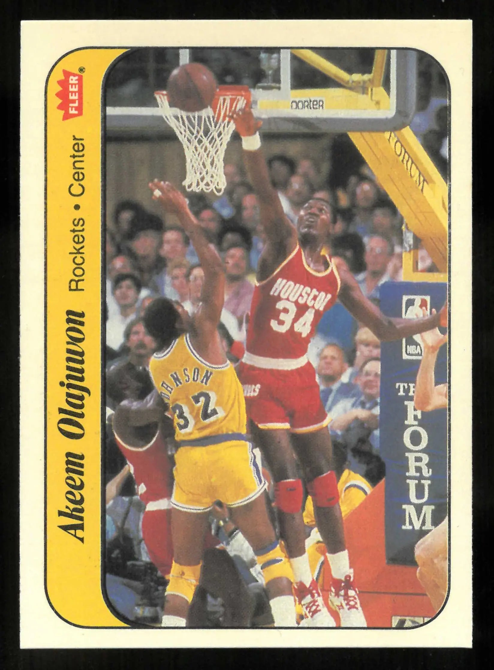 1986-87 Fleer Stickers Rookie Akeem Olajuwon RC 