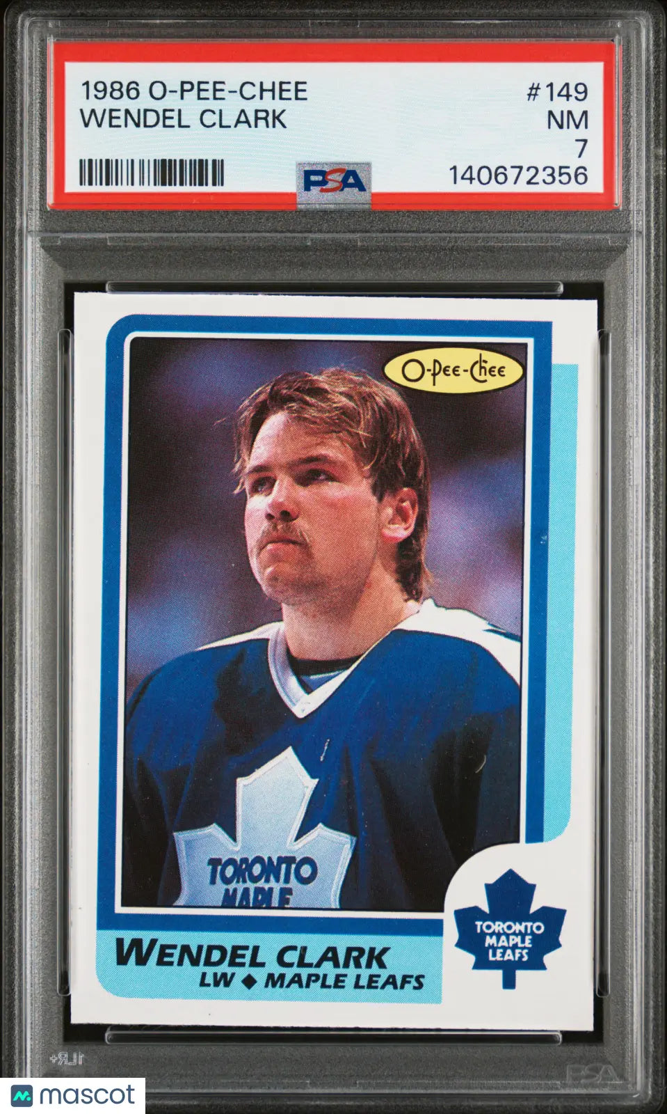 1986-87 O-Pee-Chee Hockey Wendel Clark RC Rookie #149 PSA 7 