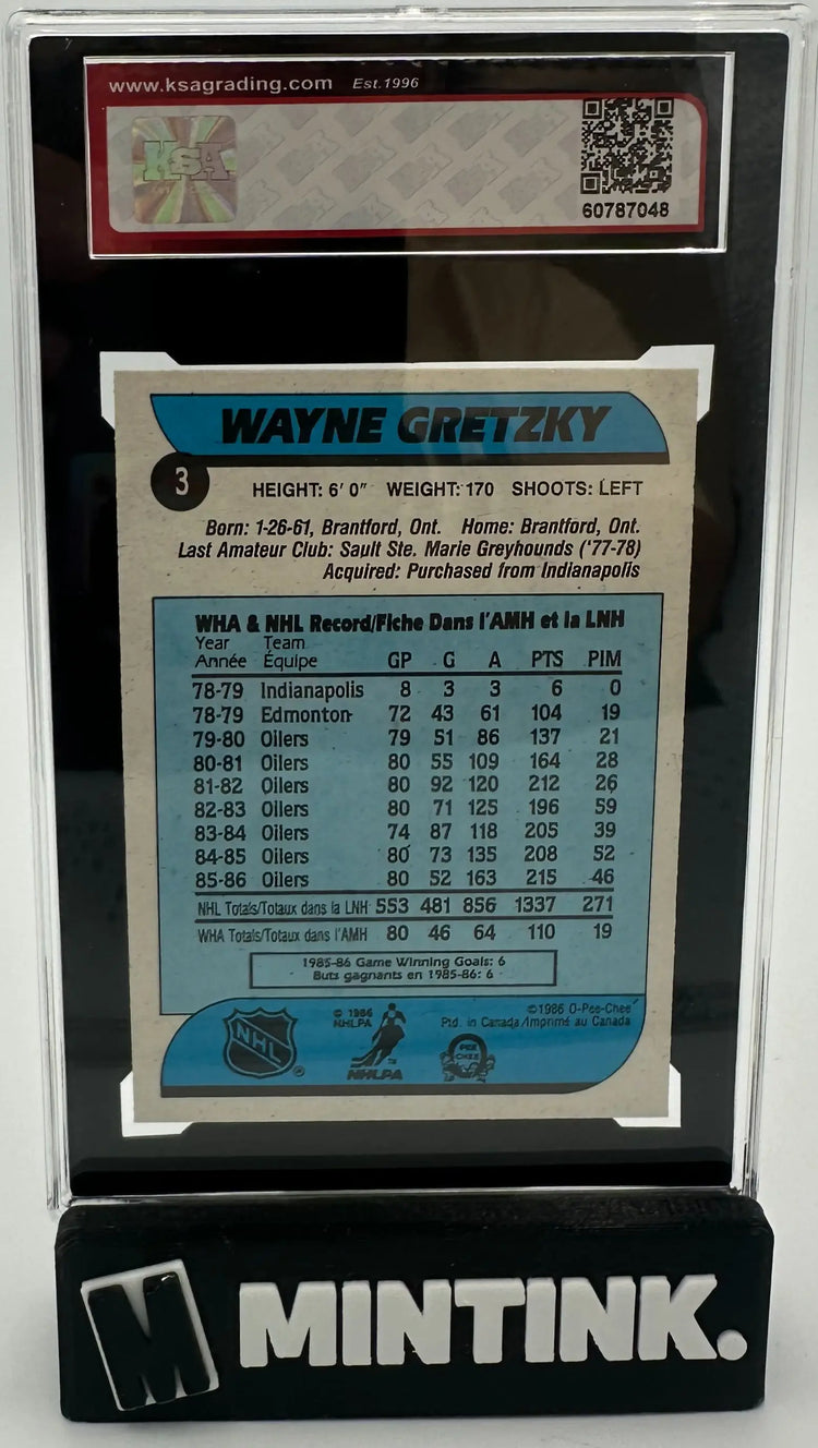 1986-87 O-Pee-Chee OPC Rookie Wayne Gretzky RC KSA 8 