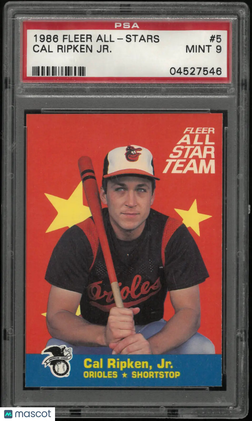 1986 Fleer All-Stars Cal Ripken JR. PSA 9 
