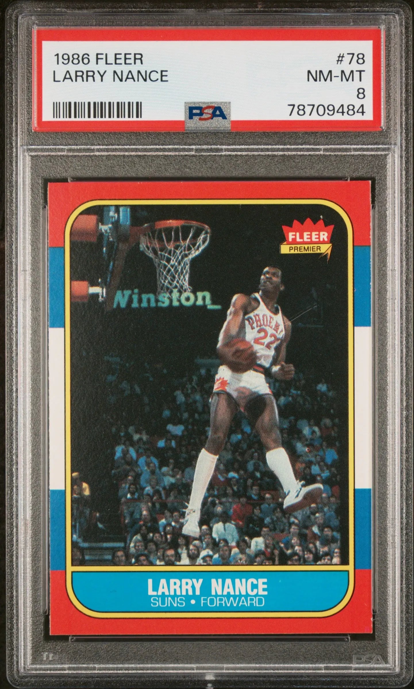 1986 Fleer Basketball Larry Nance #78 PSA 8 